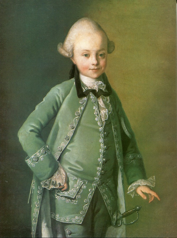 Russian boy with court sword, ca. 1770